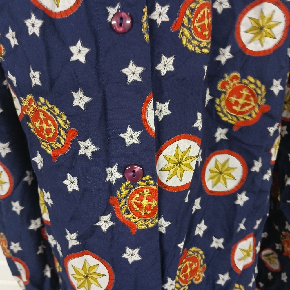 Vintage Pendleton Nautical Button Front Maxi Skir… - image 3